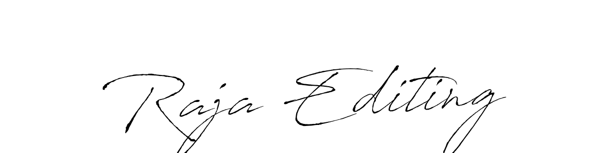 Make a beautiful signature design for name Raja Editing. With this signature (Antro_Vectra) style, you can create a handwritten signature for free. Raja Editing signature style 6 images and pictures png