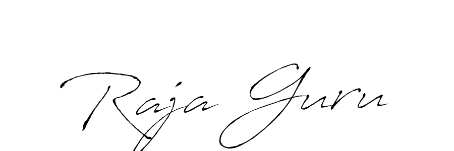 Raja Guru stylish signature style. Best Handwritten Sign (Antro_Vectra) for my name. Handwritten Signature Collection Ideas for my name Raja Guru. Raja Guru signature style 6 images and pictures png