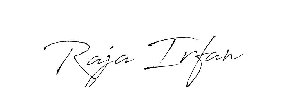 Make a beautiful signature design for name Raja Irfan. With this signature (Antro_Vectra) style, you can create a handwritten signature for free. Raja Irfan signature style 6 images and pictures png