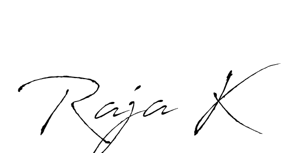 Make a beautiful signature design for name Raja K. With this signature (Antro_Vectra) style, you can create a handwritten signature for free. Raja K signature style 6 images and pictures png