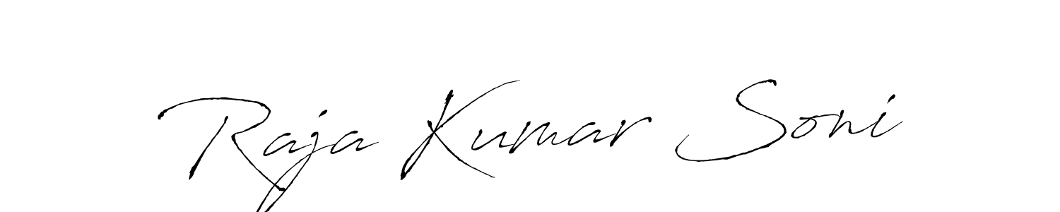 Antro_Vectra is a professional signature style that is perfect for those who want to add a touch of class to their signature. It is also a great choice for those who want to make their signature more unique. Get Raja Kumar Soni name to fancy signature for free. Raja Kumar Soni signature style 6 images and pictures png