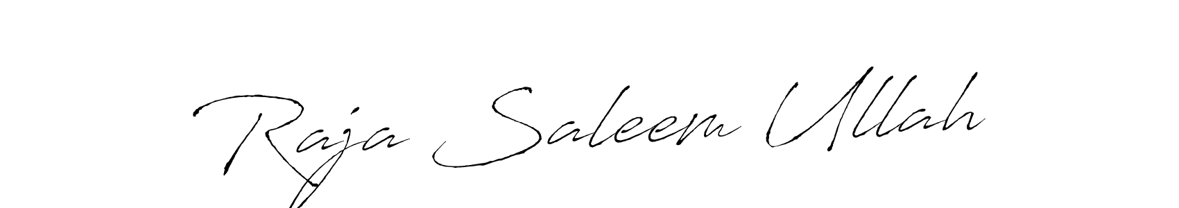 Design your own signature with our free online signature maker. With this signature software, you can create a handwritten (Antro_Vectra) signature for name Raja Saleem Ullah. Raja Saleem Ullah signature style 6 images and pictures png