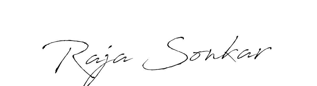 How to make Raja Sonkar name signature. Use Antro_Vectra style for creating short signs online. This is the latest handwritten sign. Raja Sonkar signature style 6 images and pictures png