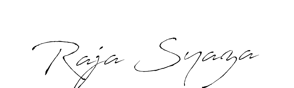 How to make Raja Syaza name signature. Use Antro_Vectra style for creating short signs online. This is the latest handwritten sign. Raja Syaza signature style 6 images and pictures png