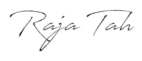 Discover how Raja Tah looks in an executive cursive font (Antro_Vectra). Perfect for legal documents, invoices, and certificates. Raja Tah signature style 6 images and pictures png