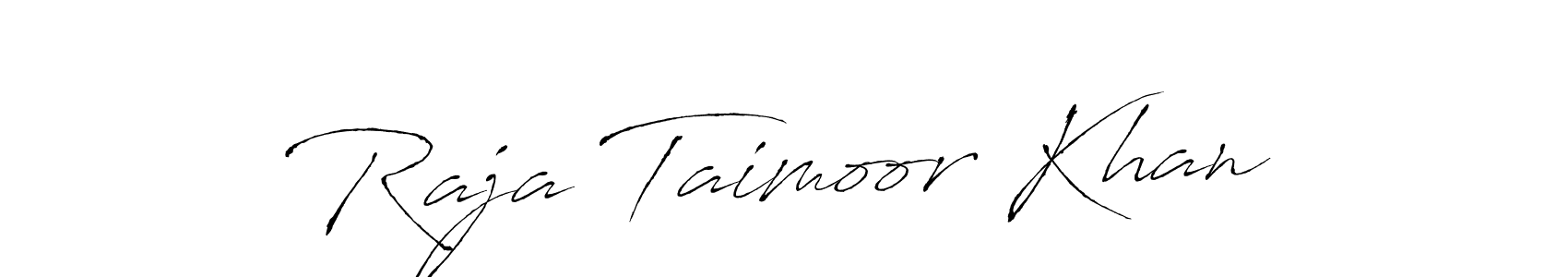 How to make Raja Taimoor Khan name signature. Use Antro_Vectra style for creating short signs online. This is the latest handwritten sign. Raja Taimoor Khan signature style 6 images and pictures png