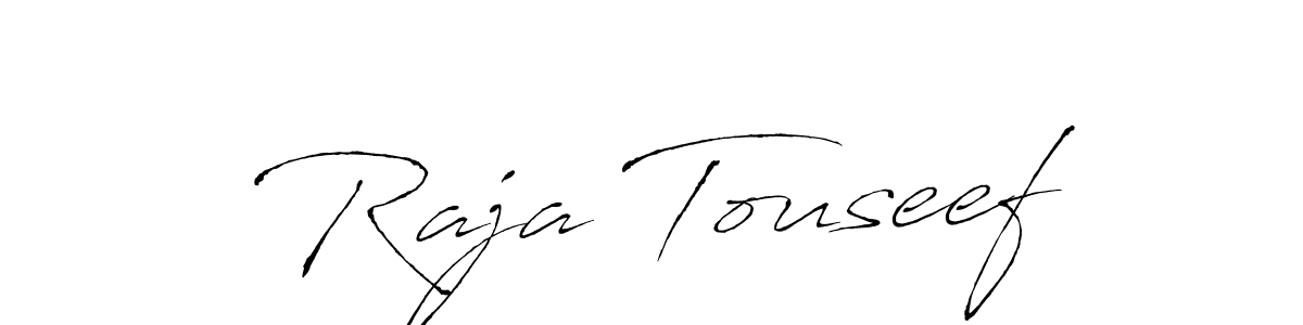 The best way (Antro_Vectra) to make a short signature is to pick only two or three words in your name. The name Raja Touseef include a total of six letters. For converting this name. Raja Touseef signature style 6 images and pictures png
