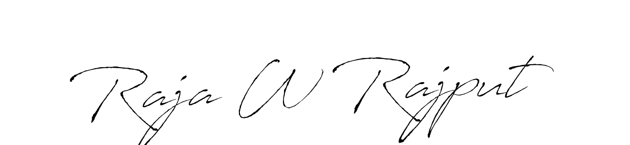 How to make Raja W Rajput name signature. Use Antro_Vectra style for creating short signs online. This is the latest handwritten sign. Raja W Rajput signature style 6 images and pictures png