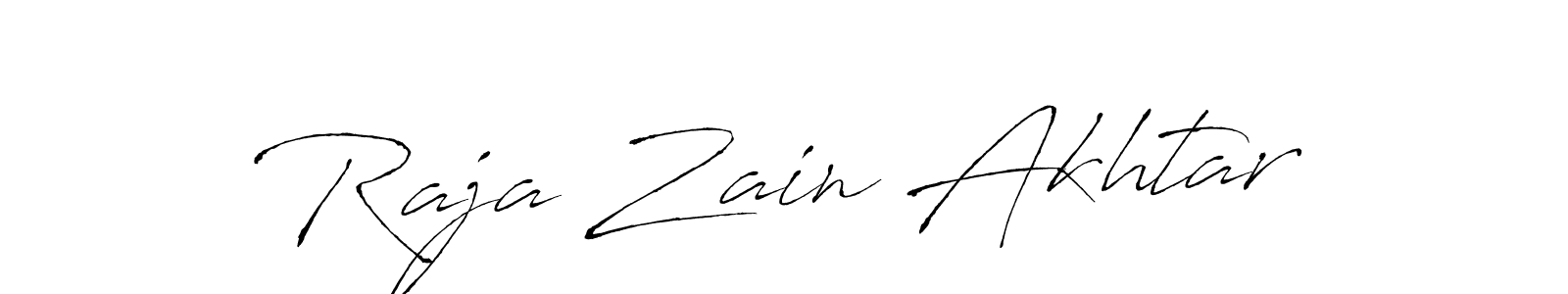 How to make Raja Zain Akhtar name signature. Use Antro_Vectra style for creating short signs online. This is the latest handwritten sign. Raja Zain Akhtar signature style 6 images and pictures png