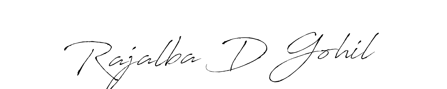 How to make Rajalba D Gohil name signature. Use Antro_Vectra style for creating short signs online. This is the latest handwritten sign. Rajalba D Gohil signature style 6 images and pictures png