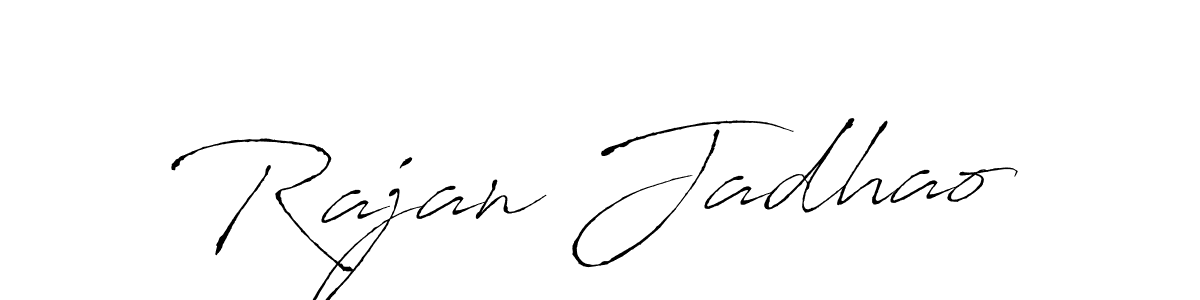 The best way (Antro_Vectra) to make a short signature is to pick only two or three words in your name. The name Rajan Jadhao include a total of six letters. For converting this name. Rajan Jadhao signature style 6 images and pictures png