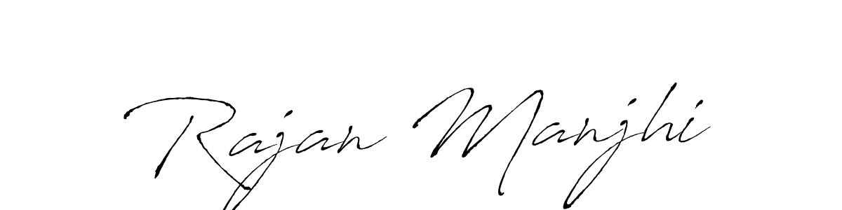 The best way (Antro_Vectra) to make a short signature is to pick only two or three words in your name. The name Rajan Manjhi include a total of six letters. For converting this name. Rajan Manjhi signature style 6 images and pictures png