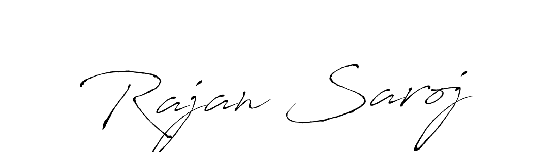 How to make Rajan Saroj name signature. Use Antro_Vectra style for creating short signs online. This is the latest handwritten sign. Rajan Saroj signature style 6 images and pictures png