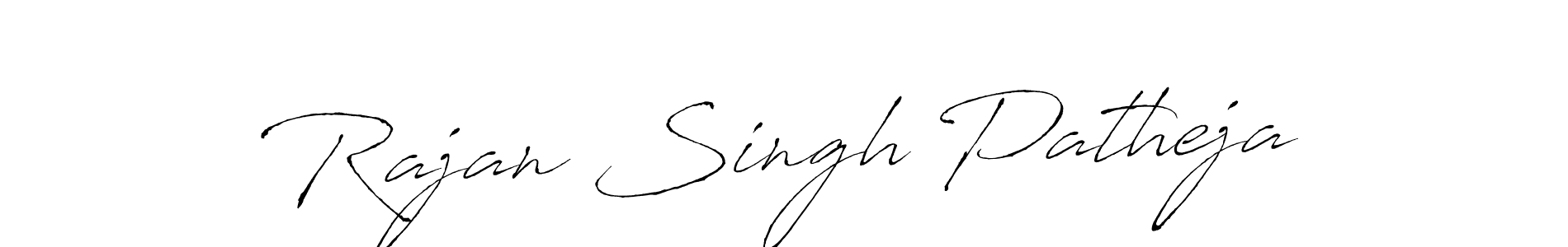 How to make Rajan Singh Patheja name signature. Use Antro_Vectra style for creating short signs online. This is the latest handwritten sign. Rajan Singh Patheja signature style 6 images and pictures png