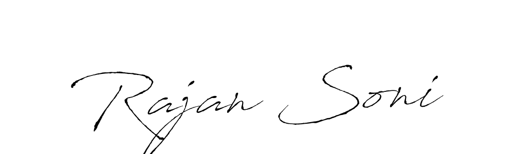 Antro_Vectra is a professional signature style that is perfect for those who want to add a touch of class to their signature. It is also a great choice for those who want to make their signature more unique. Get Rajan Soni name to fancy signature for free. Rajan Soni signature style 6 images and pictures png