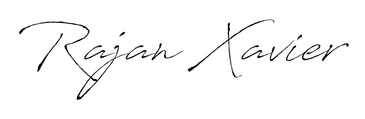 Try this chic Rajan Xavier handwritten sign style. Using Antro_Vectra font elements, it gives your name a sleek, memorable identity. Rajan Xavier signature style 6 images and pictures png
