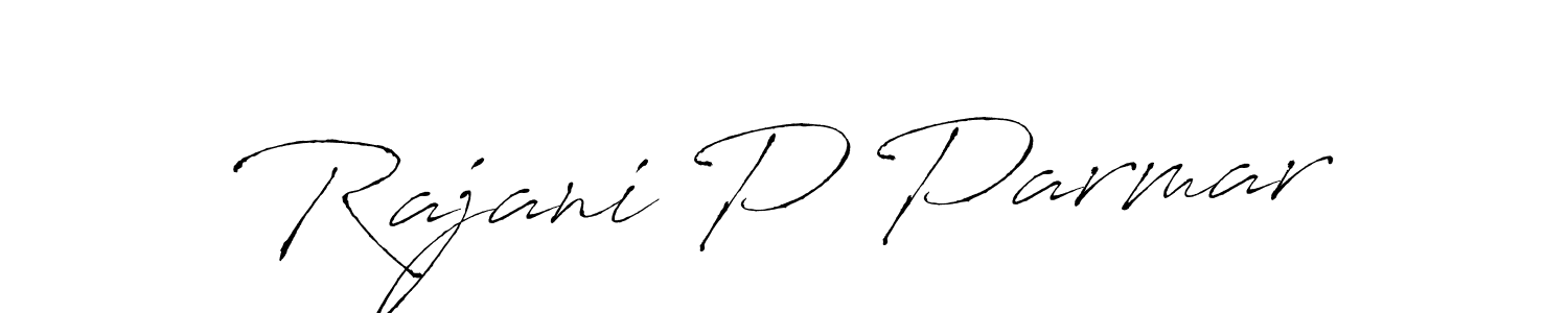 Antro_Vectra is a professional signature style that is perfect for those who want to add a touch of class to their signature. It is also a great choice for those who want to make their signature more unique. Get Rajani P Parmar name to fancy signature for free. Rajani P Parmar signature style 6 images and pictures png