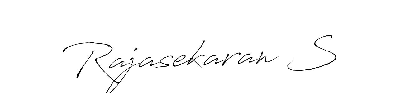 How to make Rajasekaran S name signature. Use Antro_Vectra style for creating short signs online. This is the latest handwritten sign. Rajasekaran S signature style 6 images and pictures png
