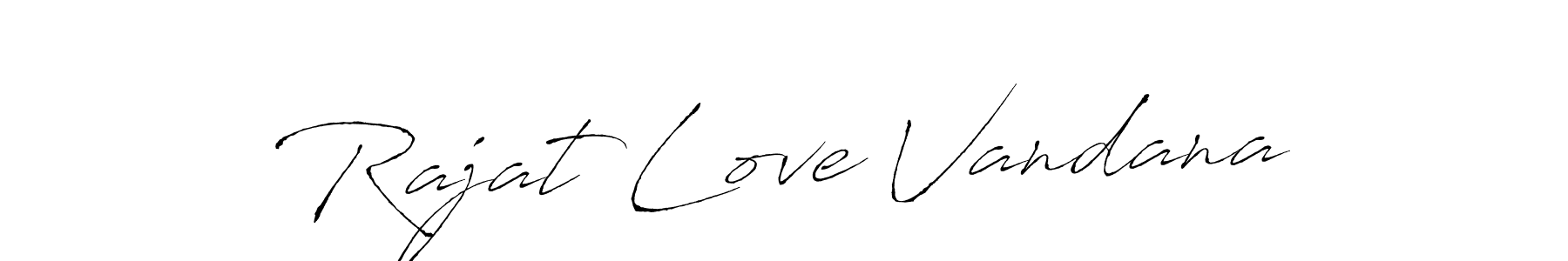 Rajat Love Vandana stylish signature style. Best Handwritten Sign (Antro_Vectra) for my name. Handwritten Signature Collection Ideas for my name Rajat Love Vandana. Rajat Love Vandana signature style 6 images and pictures png