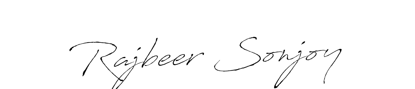 You should practise on your own different ways (Antro_Vectra) to write your name (Rajbeer Sonjoy) in signature. don't let someone else do it for you. Rajbeer Sonjoy signature style 6 images and pictures png