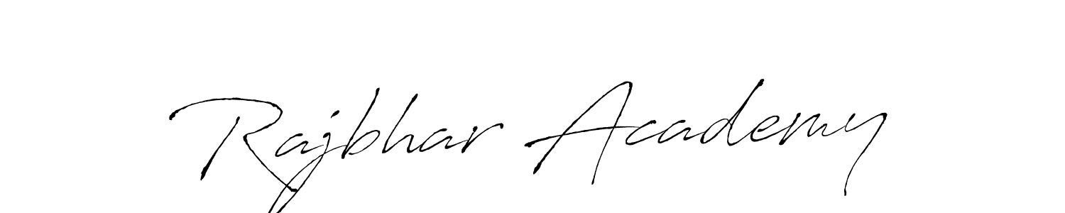 How to make Rajbhar Academy name signature. Use Antro_Vectra style for creating short signs online. This is the latest handwritten sign. Rajbhar Academy signature style 6 images and pictures png
