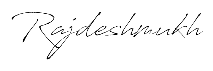 A stylish, flowing autograph style designed for name Rajdeshmukh using Antro_Vectra typography. Perfect for digital creative projects. Rajdeshmukh signature style 6 images and pictures png
