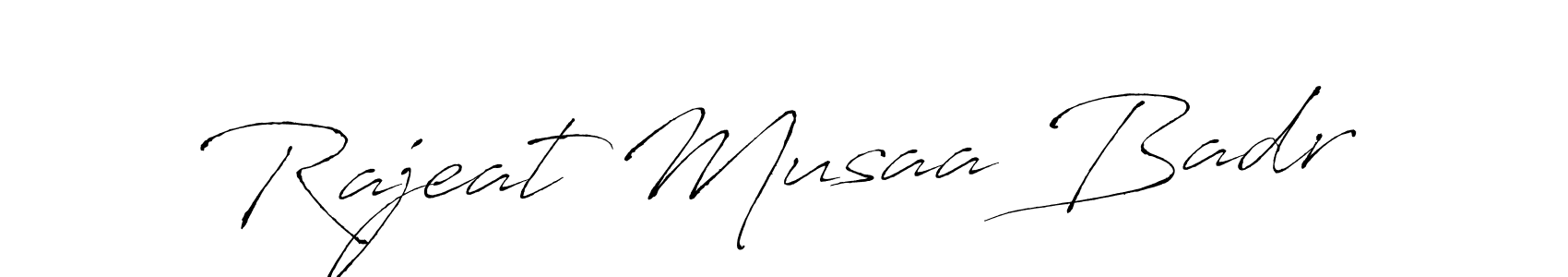 Make a beautiful signature design for name Rajeat Musaa Badr. With this signature (Antro_Vectra) style, you can create a handwritten signature for free. Rajeat Musaa Badr signature style 6 images and pictures png