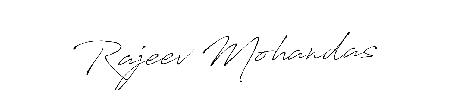 How to make Rajeev Mohandas name signature. Use Antro_Vectra style for creating short signs online. This is the latest handwritten sign. Rajeev Mohandas signature style 6 images and pictures png