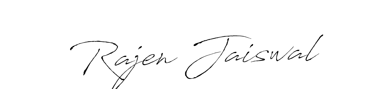 Create a beautiful signature design for name Rajen Jaiswal. With this signature (Antro_Vectra) fonts, you can make a handwritten signature for free. Rajen Jaiswal signature style 6 images and pictures png