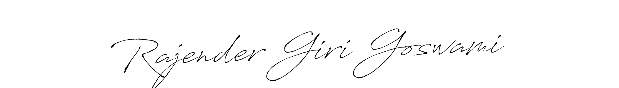 Antro_Vectra is a professional signature style that is perfect for those who want to add a touch of class to their signature. It is also a great choice for those who want to make their signature more unique. Get Rajender Giri Goswami name to fancy signature for free. Rajender Giri Goswami signature style 6 images and pictures png