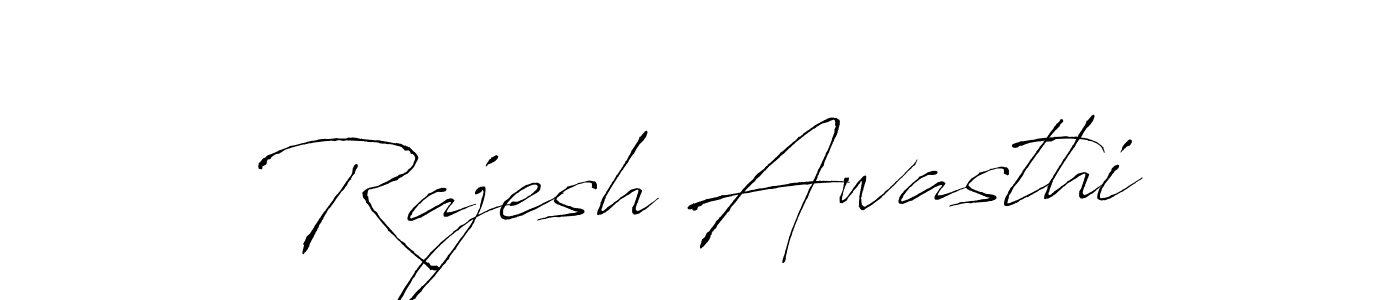 How to make Rajesh Awasthi name signature. Use Antro_Vectra style for creating short signs online. This is the latest handwritten sign. Rajesh Awasthi signature style 6 images and pictures png