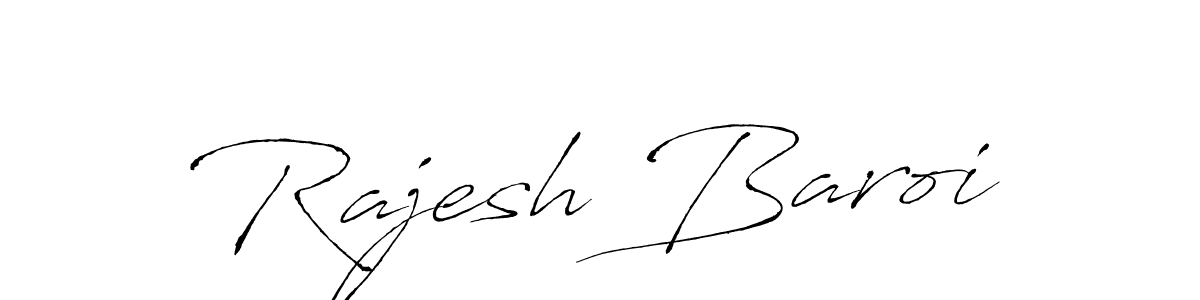How to make Rajesh Baroi name signature. Use Antro_Vectra style for creating short signs online. This is the latest handwritten sign. Rajesh Baroi signature style 6 images and pictures png