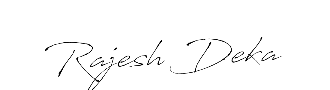 Antro_Vectra is a professional signature style that is perfect for those who want to add a touch of class to their signature. It is also a great choice for those who want to make their signature more unique. Get Rajesh Deka name to fancy signature for free. Rajesh Deka signature style 6 images and pictures png