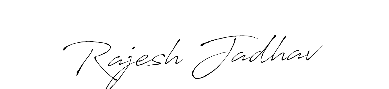How to make Rajesh Jadhav name signature. Use Antro_Vectra style for creating short signs online. This is the latest handwritten sign. Rajesh Jadhav signature style 6 images and pictures png