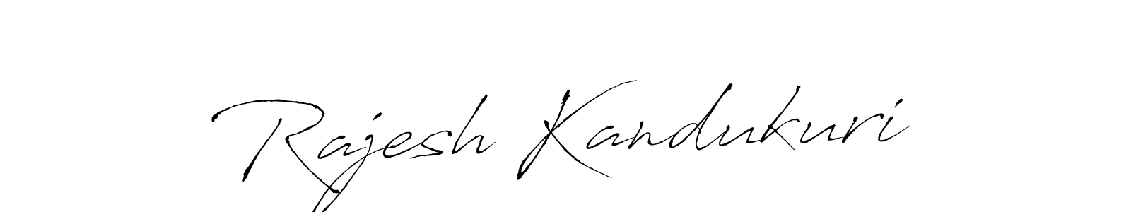 Make a beautiful signature design for name Rajesh Kandukuri. With this signature (Antro_Vectra) style, you can create a handwritten signature for free. Rajesh Kandukuri signature style 6 images and pictures png