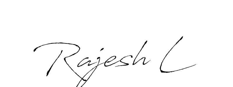 How to make Rajesh L name signature. Use Antro_Vectra style for creating short signs online. This is the latest handwritten sign. Rajesh L signature style 6 images and pictures png