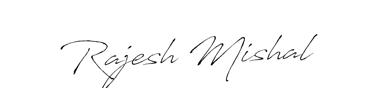 How to make Rajesh Mishal name signature. Use Antro_Vectra style for creating short signs online. This is the latest handwritten sign. Rajesh Mishal signature style 6 images and pictures png