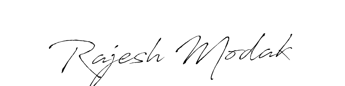 How to make Rajesh Modak name signature. Use Antro_Vectra style for creating short signs online. This is the latest handwritten sign. Rajesh Modak signature style 6 images and pictures png