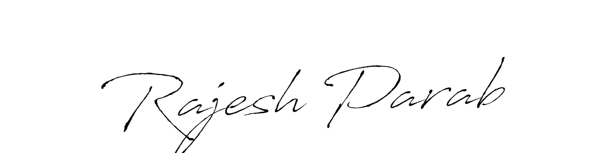 How to make Rajesh Parab name signature. Use Antro_Vectra style for creating short signs online. This is the latest handwritten sign. Rajesh Parab signature style 6 images and pictures png