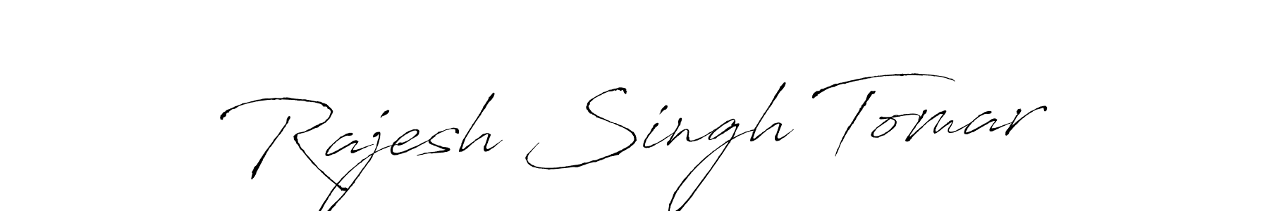 How to make Rajesh Singh Tomar name signature. Use Antro_Vectra style for creating short signs online. This is the latest handwritten sign. Rajesh Singh Tomar signature style 6 images and pictures png