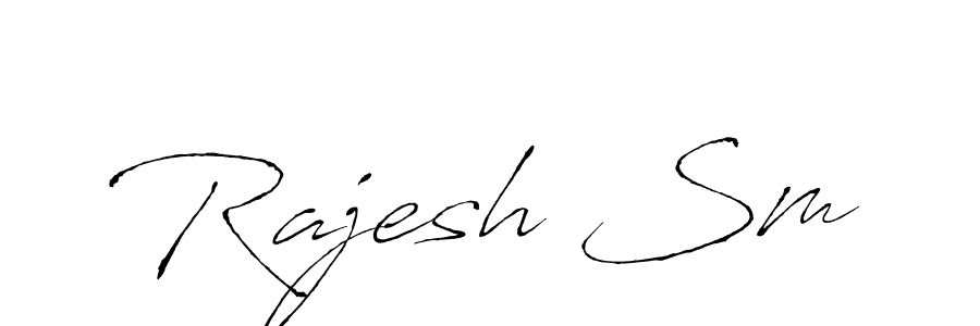 How to make Rajesh Sm name signature. Use Antro_Vectra style for creating short signs online. This is the latest handwritten sign. Rajesh Sm signature style 6 images and pictures png