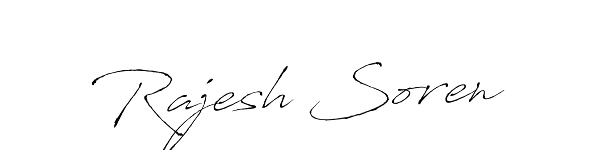 How to make Rajesh Soren name signature. Use Antro_Vectra style for creating short signs online. This is the latest handwritten sign. Rajesh Soren signature style 6 images and pictures png