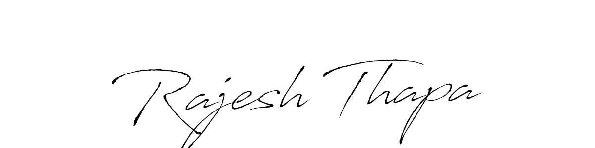 How to make Rajesh Thapa name signature. Use Antro_Vectra style for creating short signs online. This is the latest handwritten sign. Rajesh Thapa signature style 6 images and pictures png