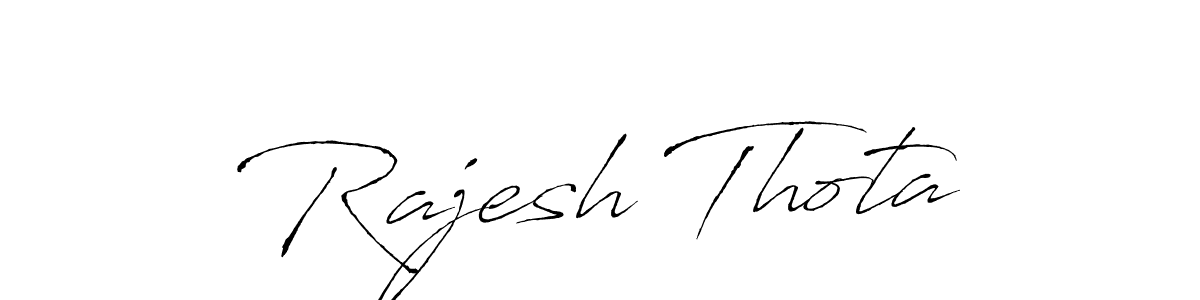 Antro_Vectra is a professional signature style that is perfect for those who want to add a touch of class to their signature. It is also a great choice for those who want to make their signature more unique. Get Rajesh Thota name to fancy signature for free. Rajesh Thota signature style 6 images and pictures png