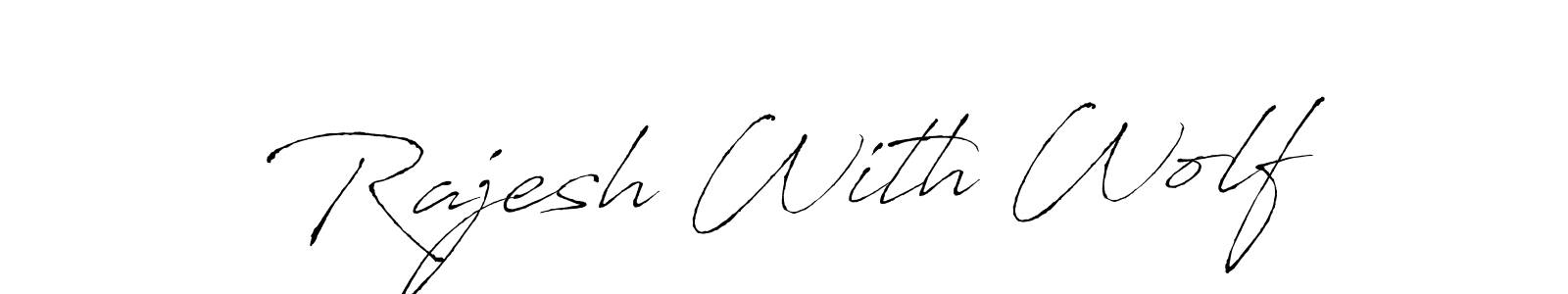 Antro_Vectra is a professional signature style that is perfect for those who want to add a touch of class to their signature. It is also a great choice for those who want to make their signature more unique. Get Rajesh With Wolf name to fancy signature for free. Rajesh With Wolf signature style 6 images and pictures png