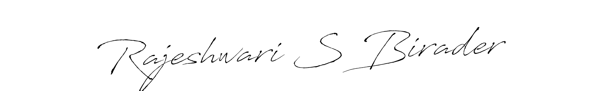 Design your own signature with our free online signature maker. With this signature software, you can create a handwritten (Antro_Vectra) signature for name Rajeshwari S Birader. Rajeshwari S Birader signature style 6 images and pictures png