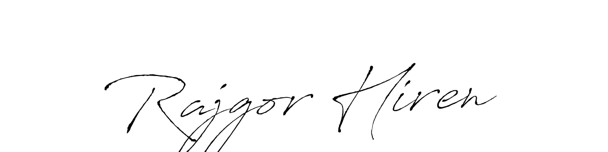 Antro_Vectra is a professional signature style that is perfect for those who want to add a touch of class to their signature. It is also a great choice for those who want to make their signature more unique. Get Rajgor Hiren name to fancy signature for free. Rajgor Hiren signature style 6 images and pictures png