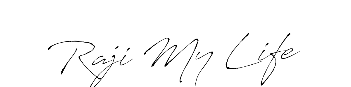 The best way (Antro_Vectra) to make a short signature is to pick only two or three words in your name. The name Raji My Life include a total of six letters. For converting this name. Raji My Life signature style 6 images and pictures png