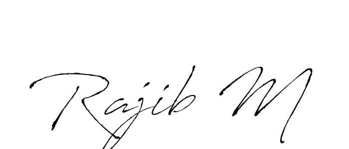 It looks lik you need a new signature style for name Rajib M. Design unique handwritten (Antro_Vectra) signature with our free signature maker in just a few clicks. Rajib M signature style 6 images and pictures png