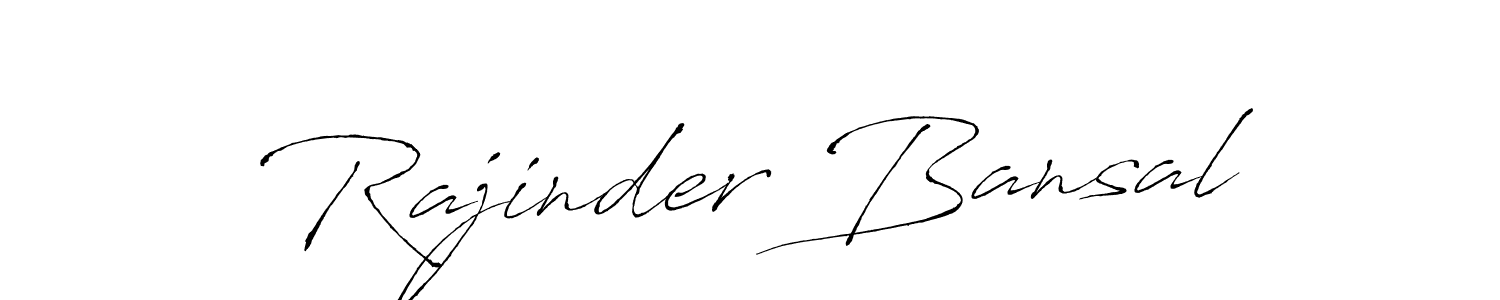How to make Rajinder Bansal name signature. Use Antro_Vectra style for creating short signs online. This is the latest handwritten sign. Rajinder Bansal signature style 6 images and pictures png